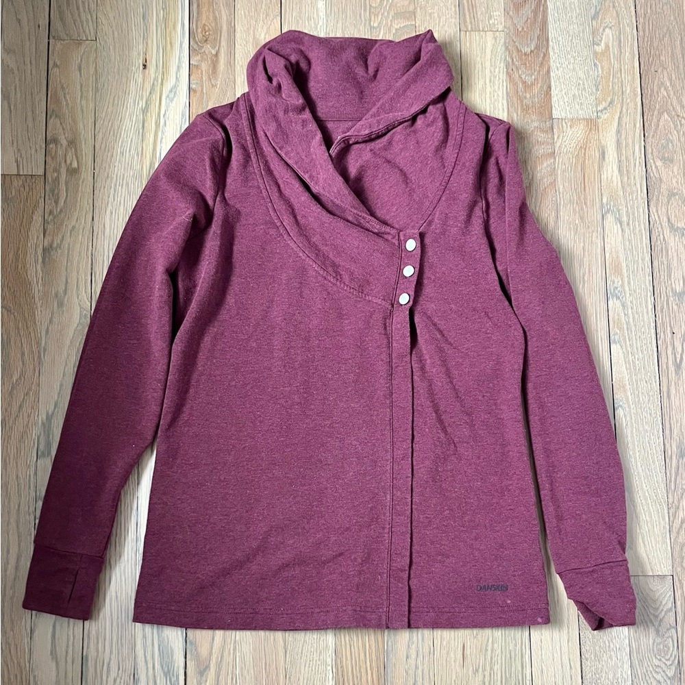 Danskin Women's French Terry Asymmetrical Yoga Wrap Jacket. Size Small.